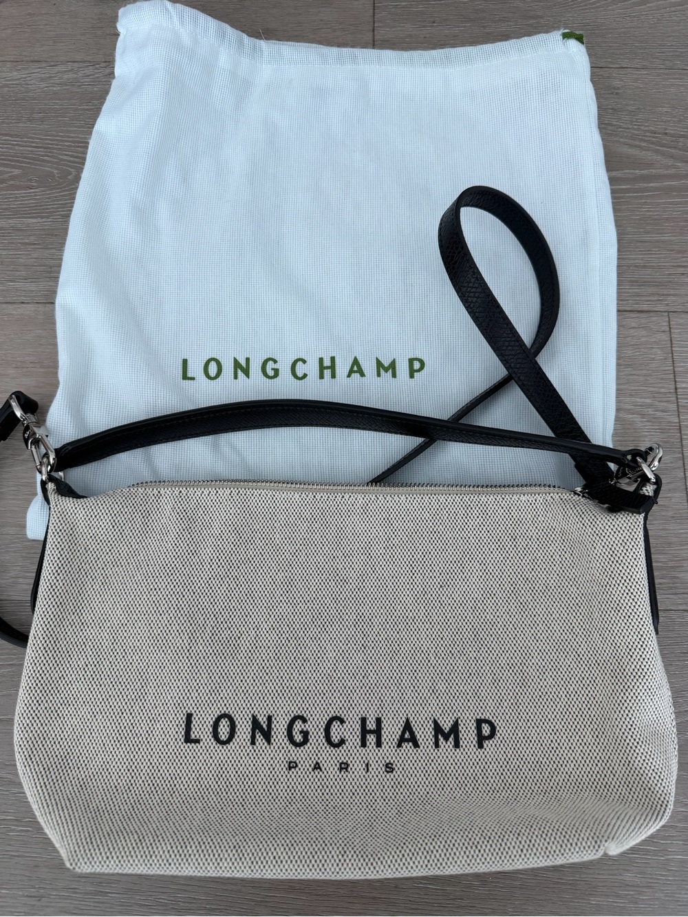 Longchamp essential logo print canvas crossbody bag